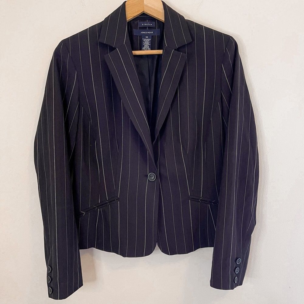 Y2K Vintage Jones Wear Pinstripe‎ Blazer Size 10